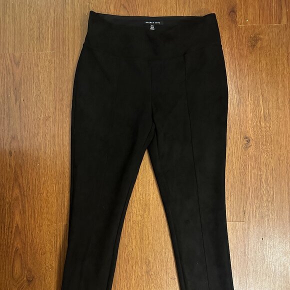 Womens Andrew Marc Black Pants Ponte Suede Medium - Picture 1 of 6